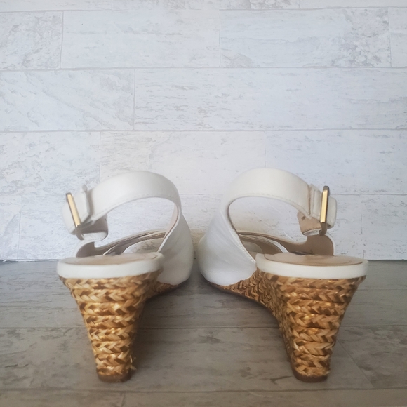 Alex Marie White Wedge Espadrilles Sandals Size 8.5 - Picture 4 of 7